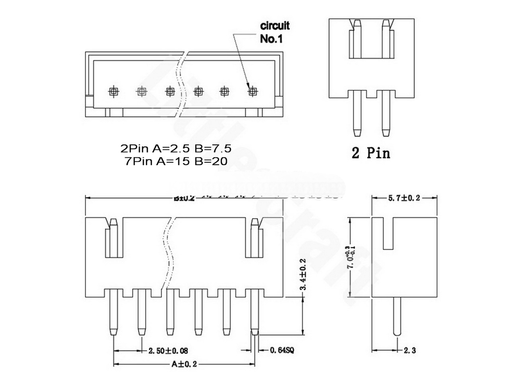 Коннектор с вилкой 3pin XH + разъем 2,54мм 20cm - Pic n 291181