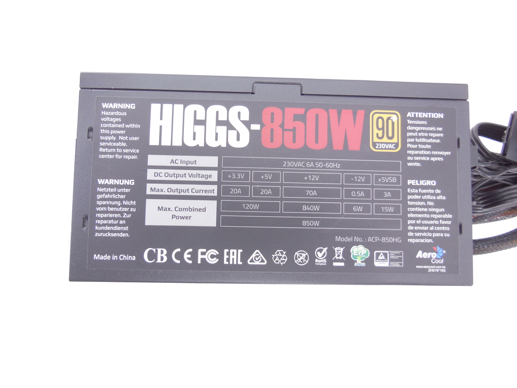 Блок питания AeroCool Higgs 850W - Pic n 292694