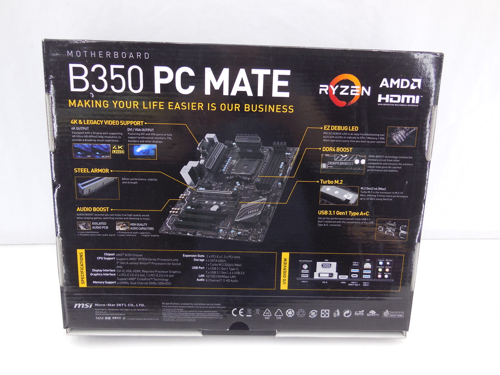 Мат. плата Socket AM4 MSI B350 PC Mate - Pic n 292776
