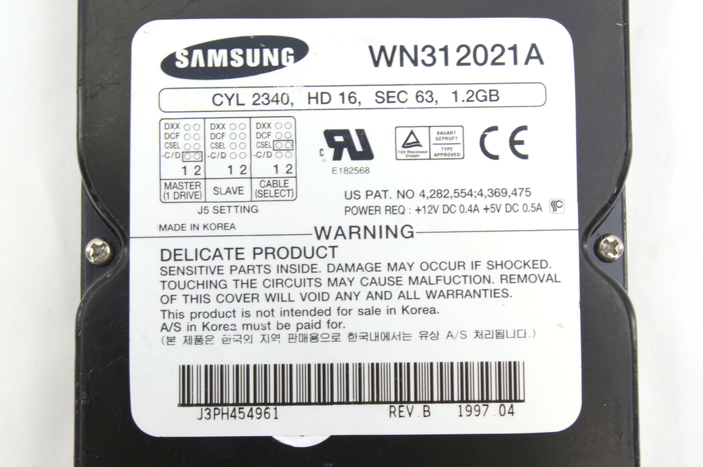 Раритет! Жесткий диск IDE 1.2GB Samsung - Pic n 293750