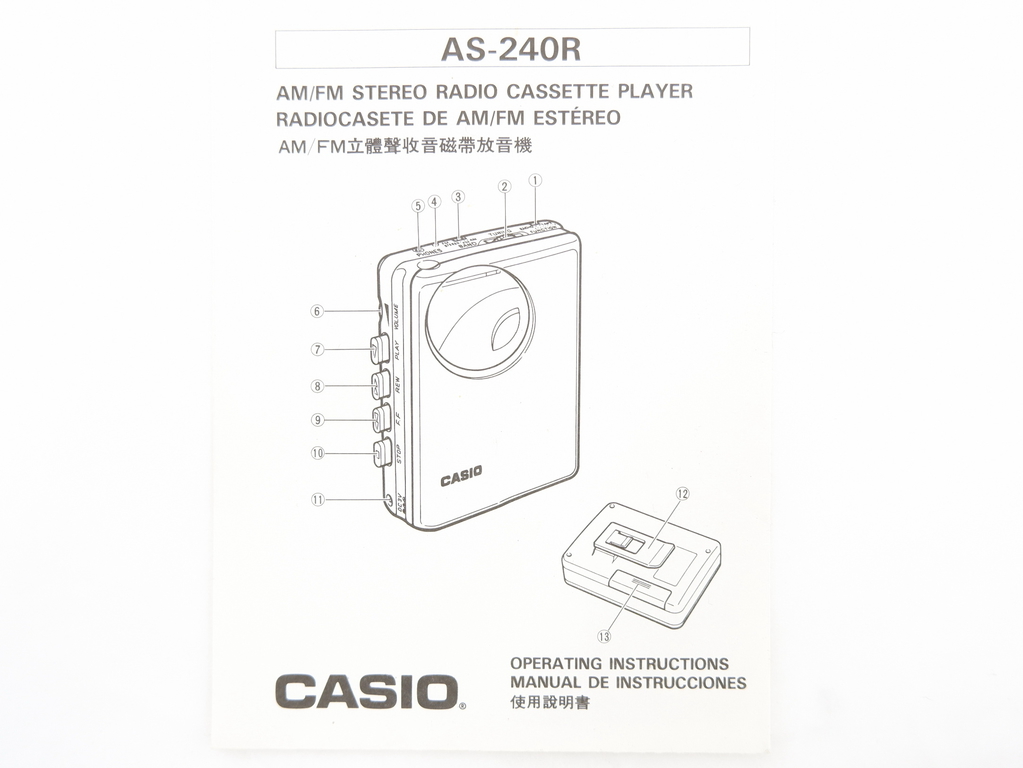 Кассетный Плеер Casio AS-240R Walkman - Pic n 294772