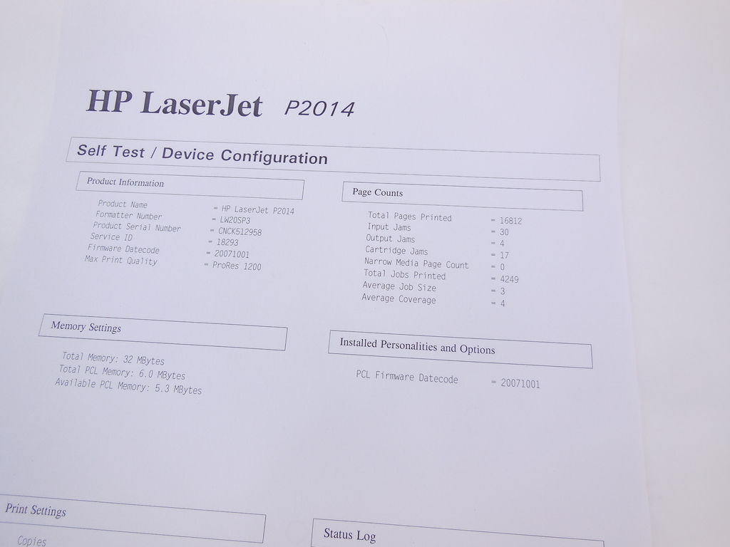 Принтер лазерный HP LaserJet P2014 - Pic n 296794