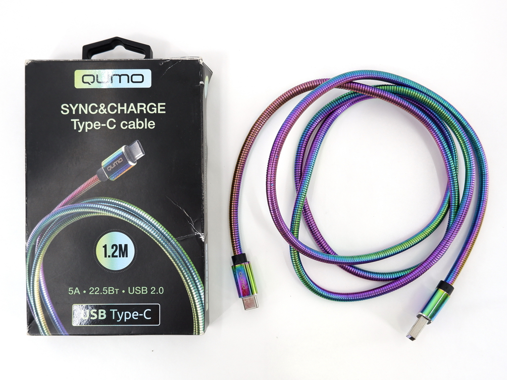 Кабель USB2.0 Type-C Qumo Rainbow 5А 22.5Вт - Pic n 299448