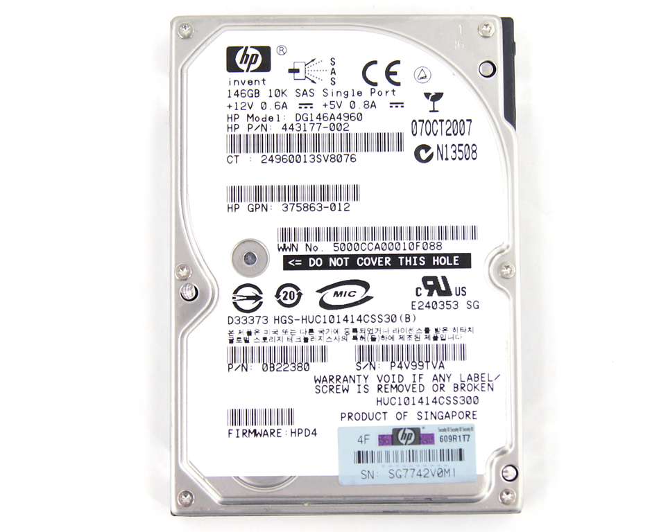 Жесткий диск для сервера 2.5 SAS 146GB HP Hitachi - Pic n 299694