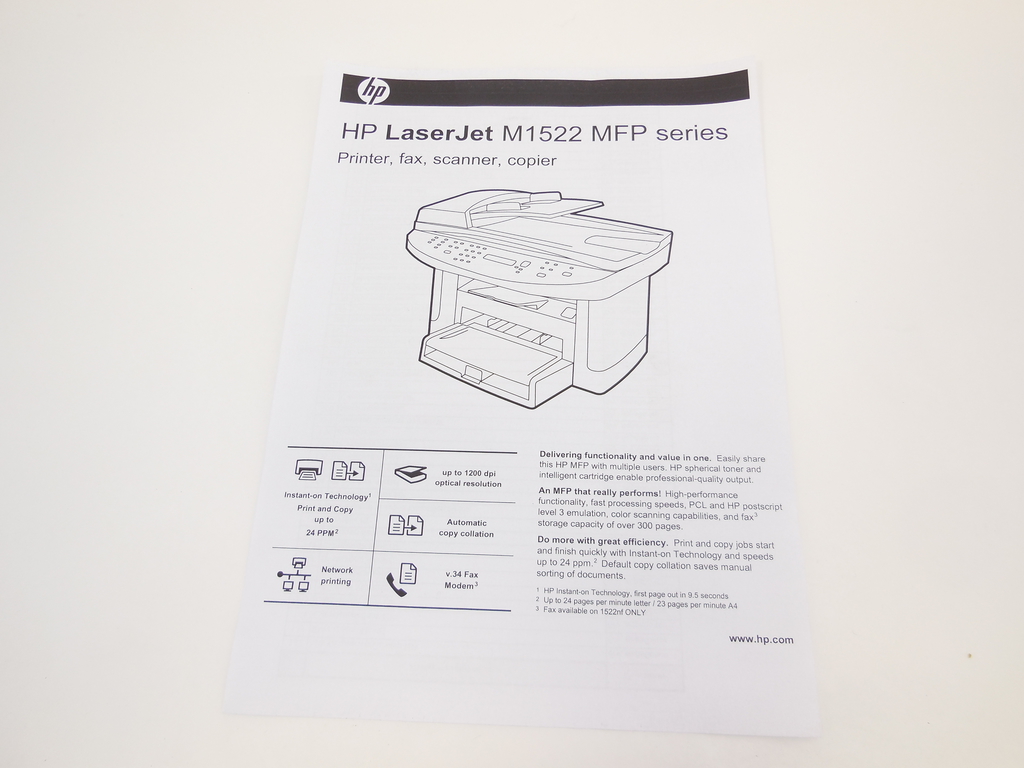 МФУ HP LaserJet M1522nf  - Pic n 300212