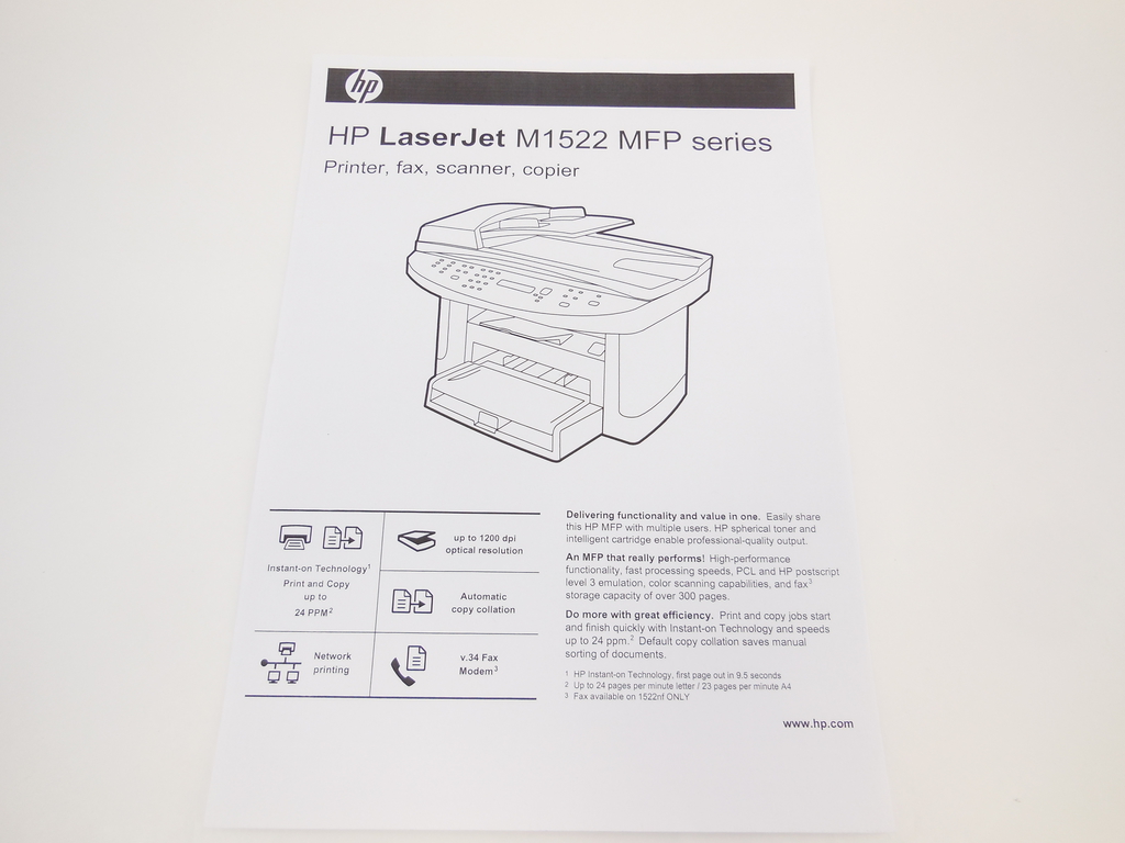 МФУ HP LaserJet M1522nf  - Pic n 300217