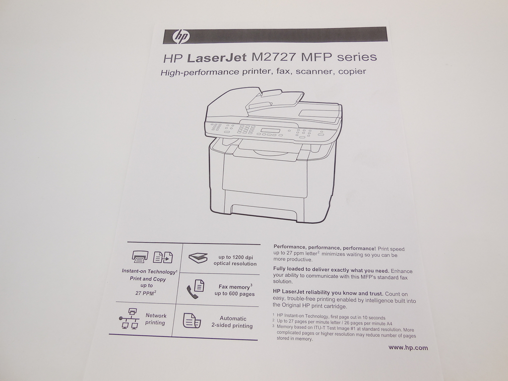 МФУ HP LaserJet M2727nf - Pic n 291417