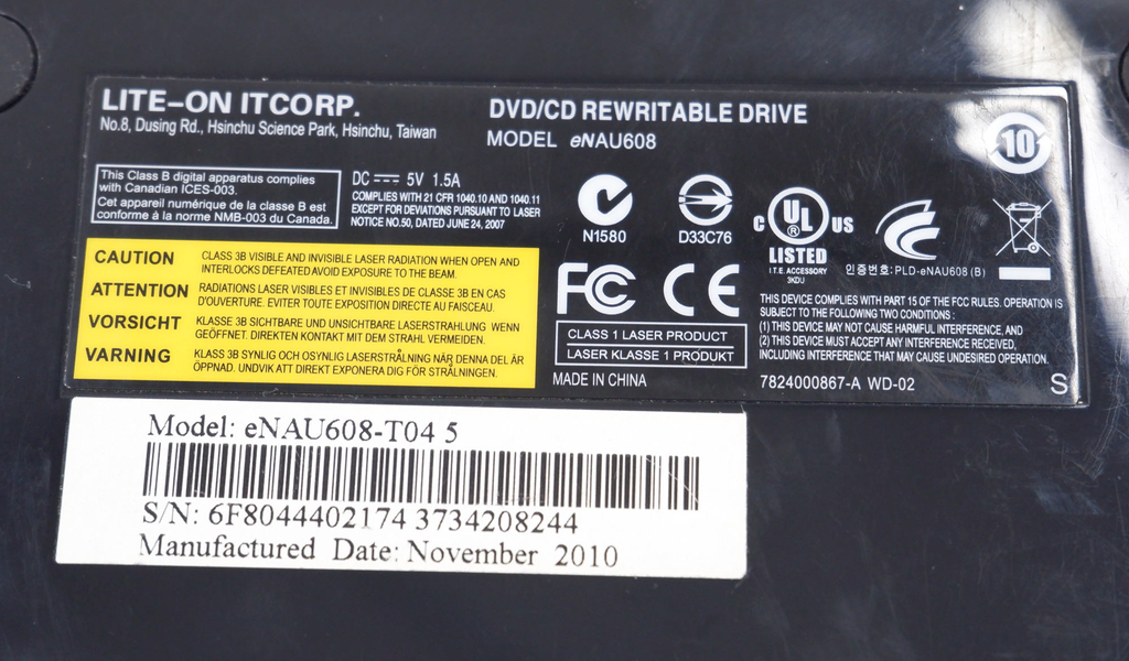 Внешний USB DVD-RW Lite-On eNAU608-T04 - Pic n 301046