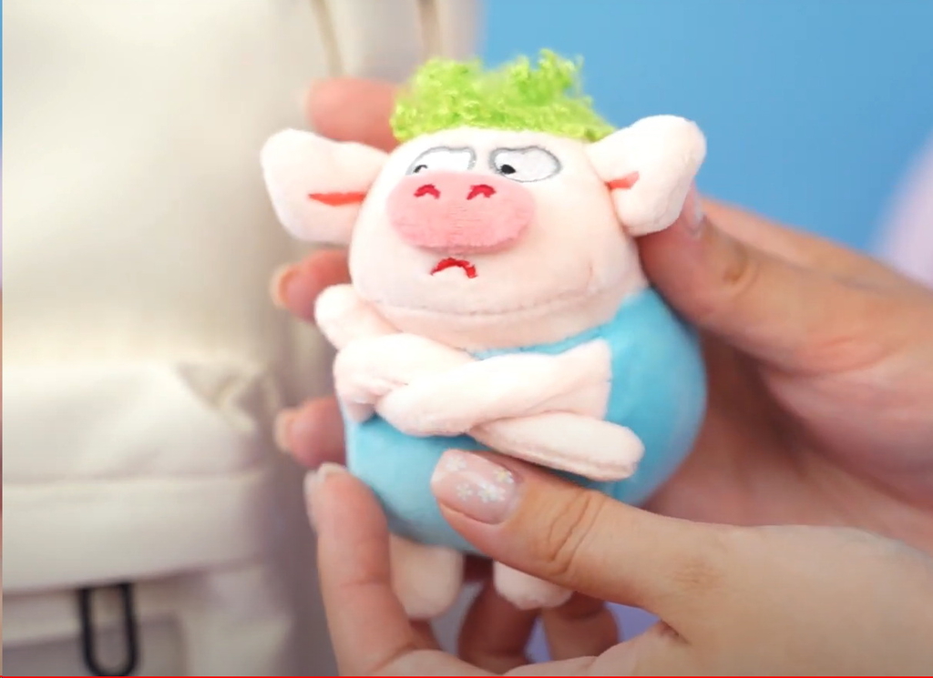 Мягкий брелок Поросёнок голубой, 13 см - Pic n 301169