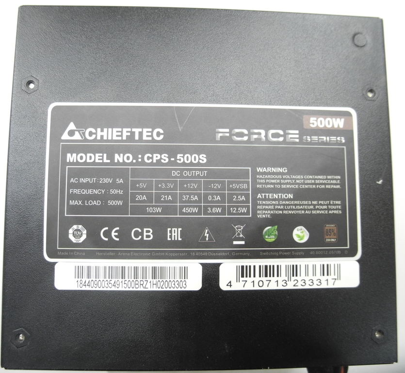 Блок питания Chieftec CPS-500S Force Series - Pic n 301200