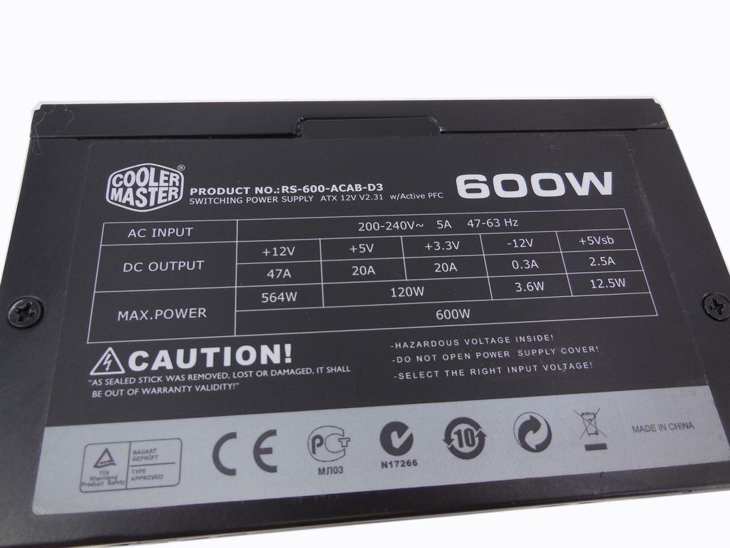 Блок питания ATX 600W CoolerMaster Thunder 600W - Pic n 301997