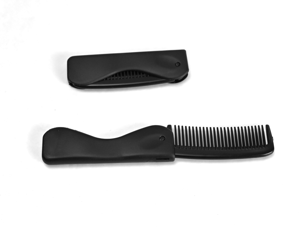 Расчёска мужская для волос складная 17,5 см чёрная - Pic n 302107