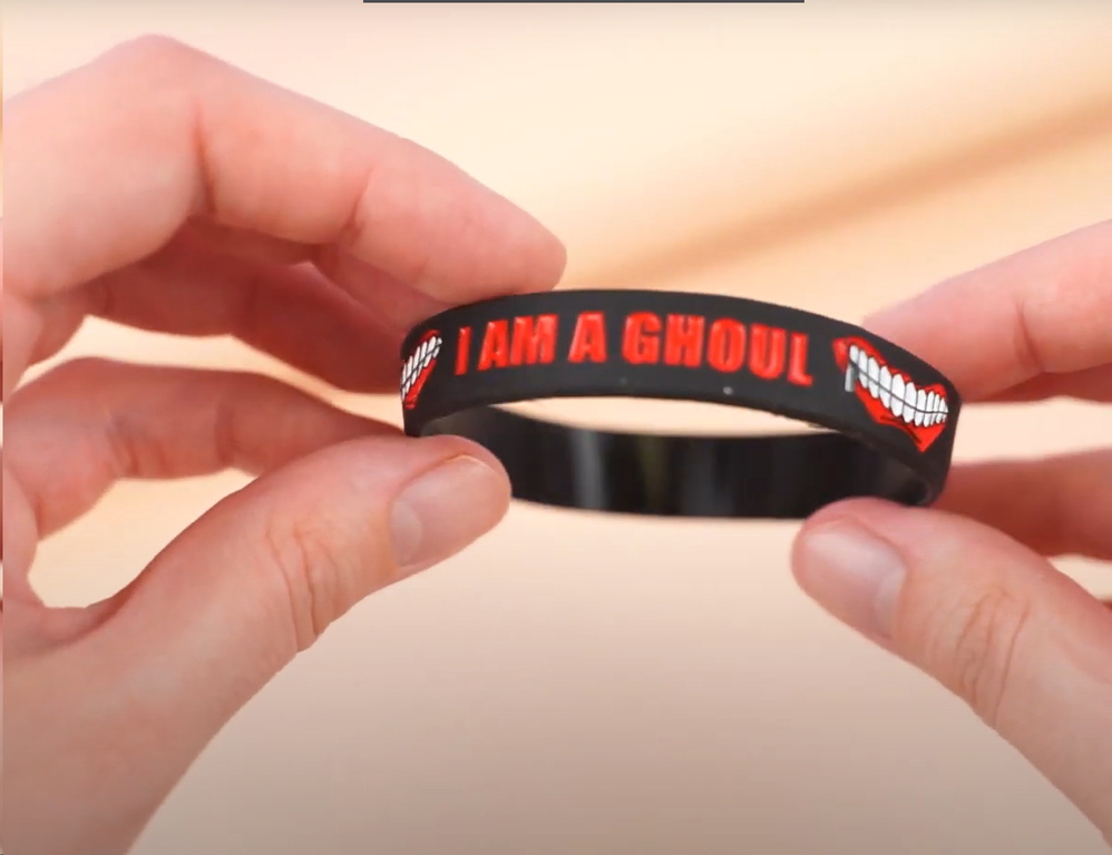 Браслет силиконовый Tokyo Ghoul розовый 7см - Pic n 302458