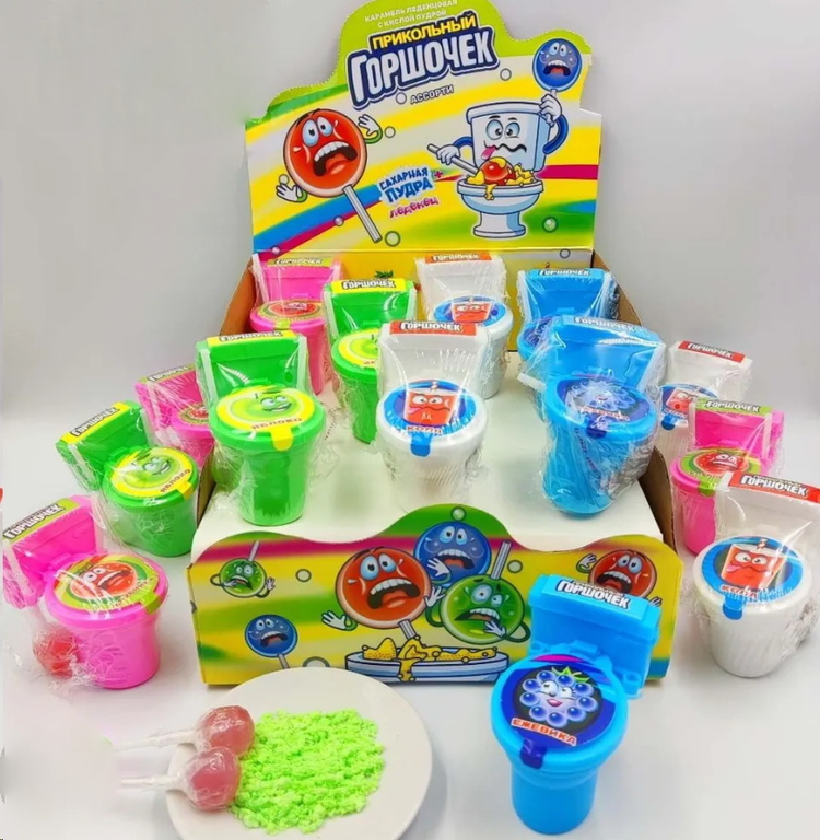 Карамель кислая на палочке Унитаз 15гр. 1шт. - Pic n 303592