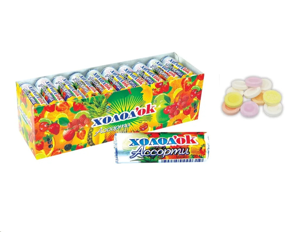 Конфеты ХОЛОДОК детства, ассорти вкусов 15гр 1шт. - Pic n 303766