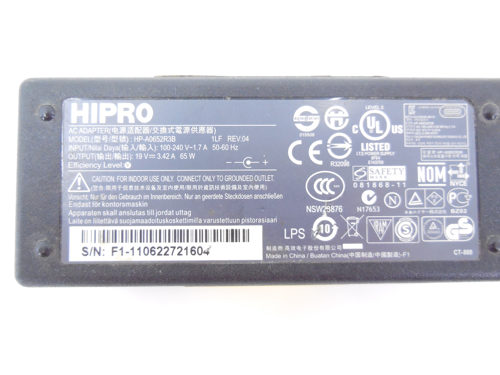 Зарядное устройство 65W HIPRO HP-A0652R3B, оригинал - Pic n 305868