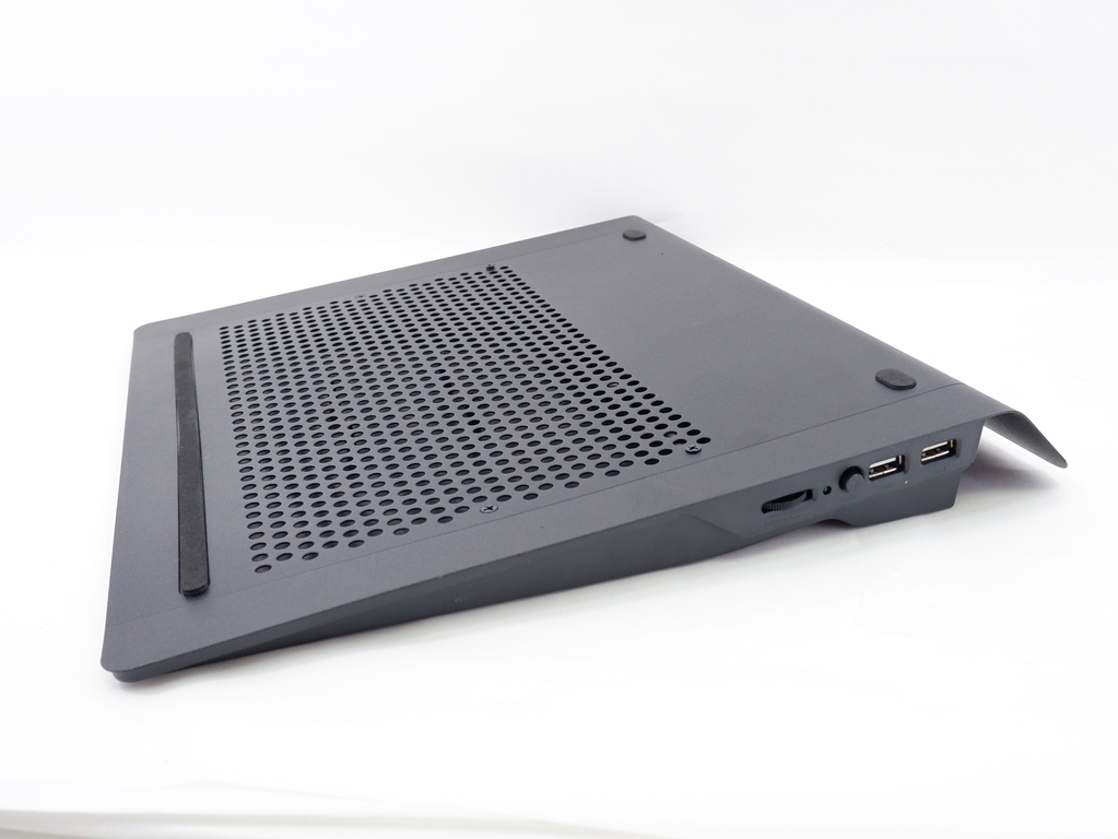 Подставка для ноутбука Notebook Cooling Pad YL-88 алюминий, USB хаб, 308x330x40мм, 2 вентилятора 70мм, Чёрная - Pic n 75491