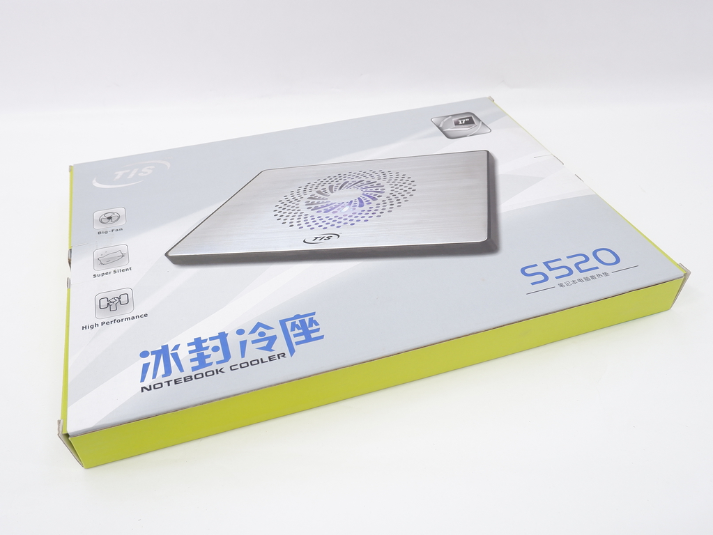Охлаждающая подставка для ноутбука 12-15 дюймов TIS S520 для ноутбука, USB хаб, вентилятор 160мм, 340x260x23мм, алюминий, серебристый - Pic n 75456