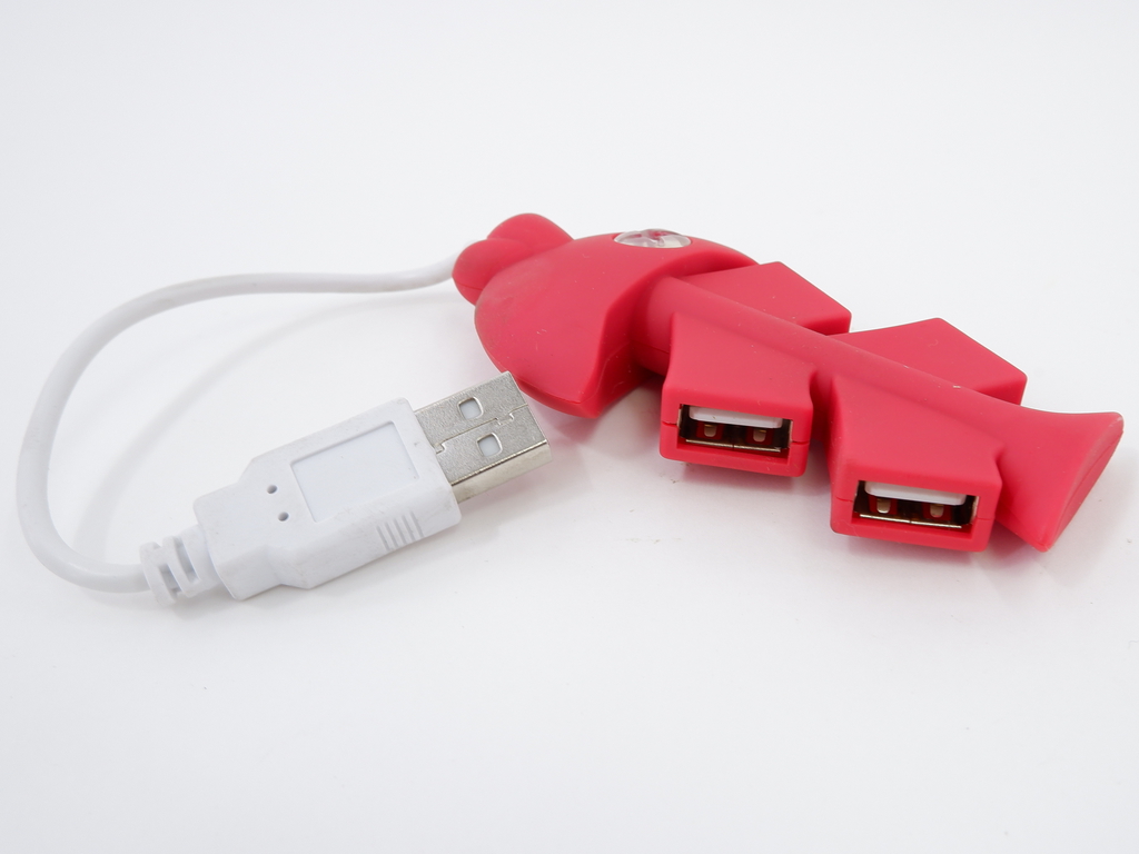USB-концентратор Рыбка, разъемов: 4 USB-порта цвет- красный - Pic n 78587