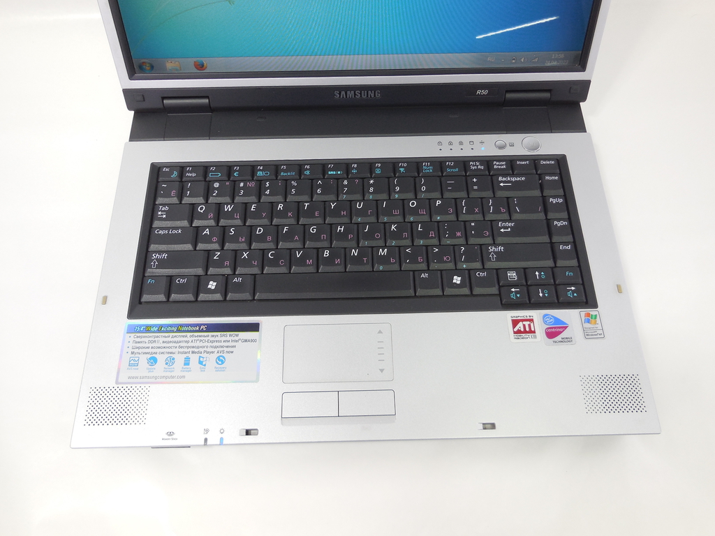 Ноутбук 15.4" Samsung R50 Intel Pentium 2.0GHz, DDR2 2Gb, HDD 60Gb, Video Radeon X300, Windows 7 - Pic n 307335