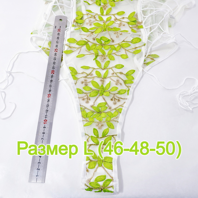 Боди кружевное / Прозрачное, сексуальное, нижнее белье/ Цвет бирюзовый / Размер L (46-48-50) - Pic n 307686