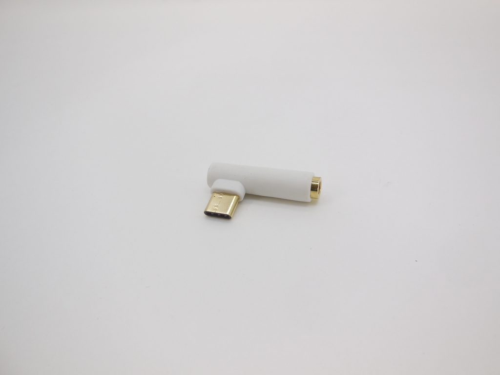 Угловой адаптер Type C to 3.5mm для наушников белый - Pic n 308347