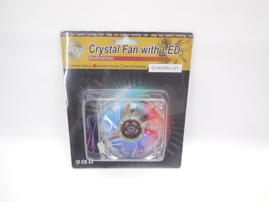 Вентилятор для корпуса 80мм EVERCOOL Crystal Fan with LED CL8025B-LD1 - Pic n 309042