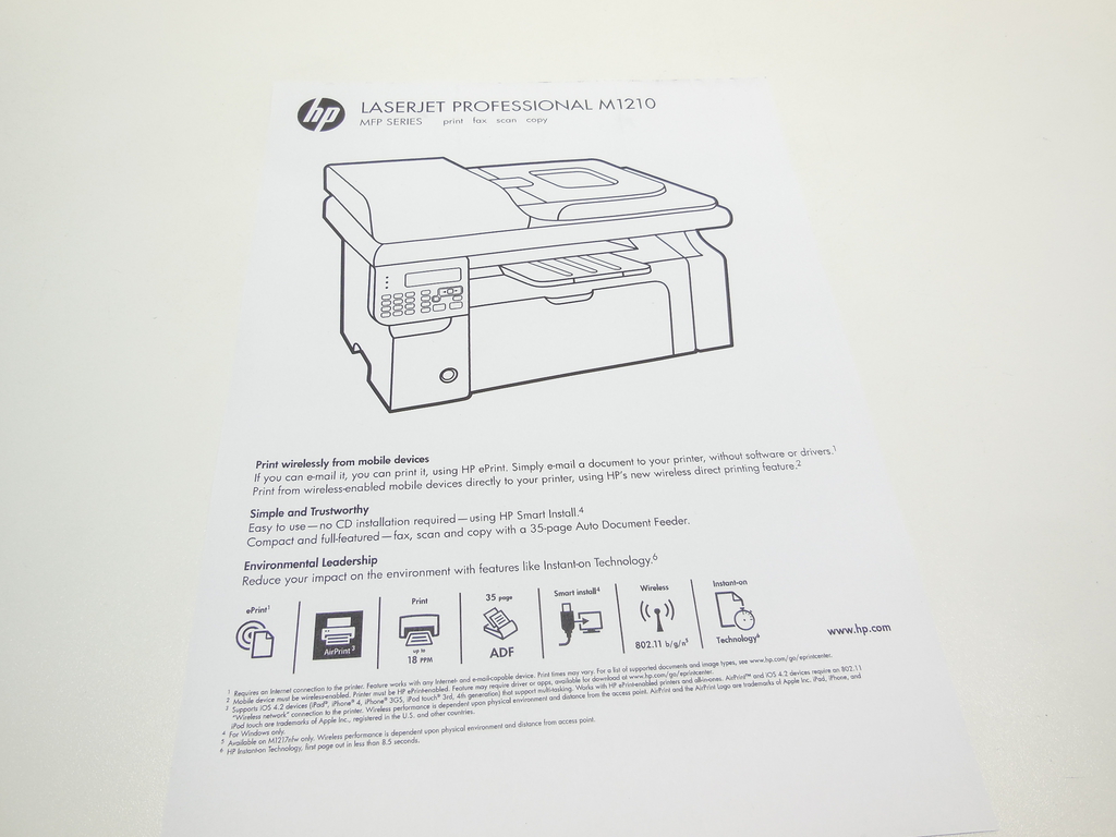 МФУ HP LaserJet Pro M1212nf MFP Пробег: 53.910 стр. Остаток тонера: 100% - Pic n 299803