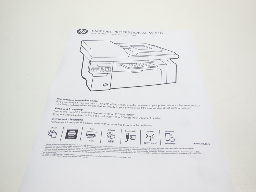 МФУ HP LaserJet Pro M1212nf MFP Пробег: 67.186 стр. - Pic n 310273