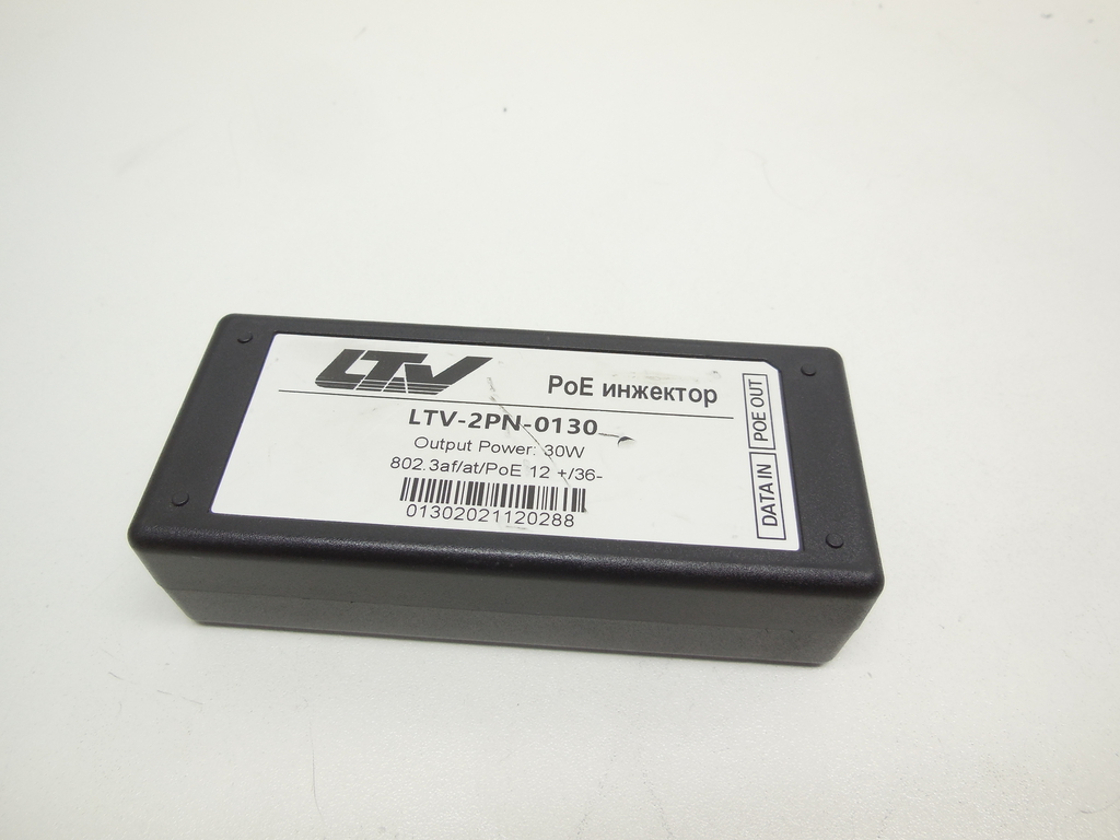 Инжектор PoE LTV LTV-2PN-0130 интерфейс передачи данных 2xRJ45, мощность 30 Вт, электропитание DС 48V, 0, 5А - Pic n 310452