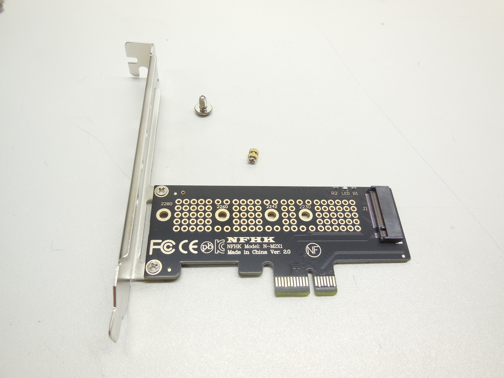 Адаптер переходник NFHK N-M2X1 Ver. 2.0 M.2 (M2) NVMe на PCI-E x1 - Pic n 310628