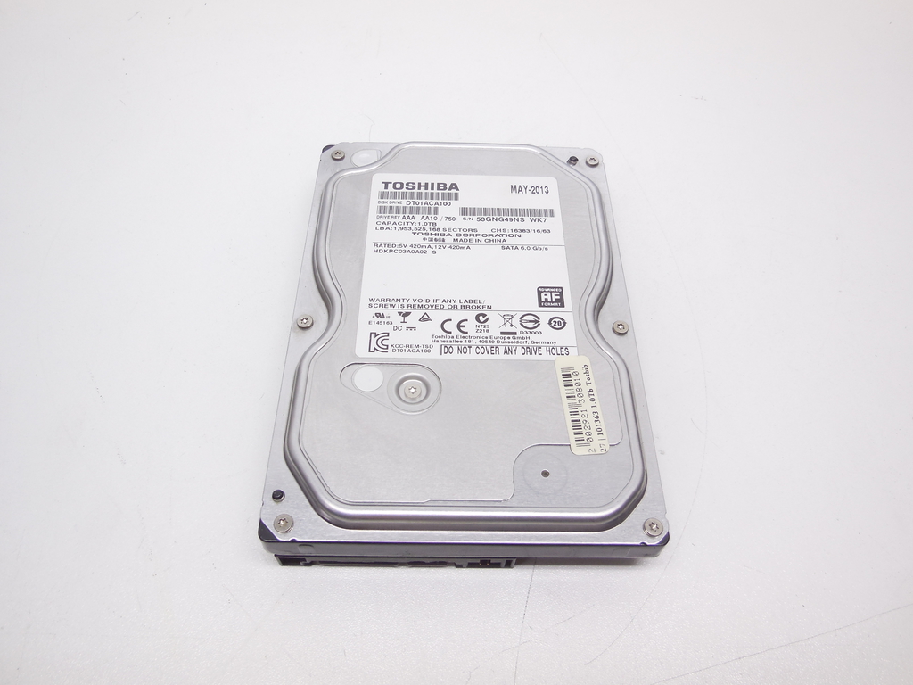 Жесткий диск 3.5" SATA 1TB Toshiba DT01ACA100 SATA-III 6Gb/s 7200rpm 32MB - Pic n 269088