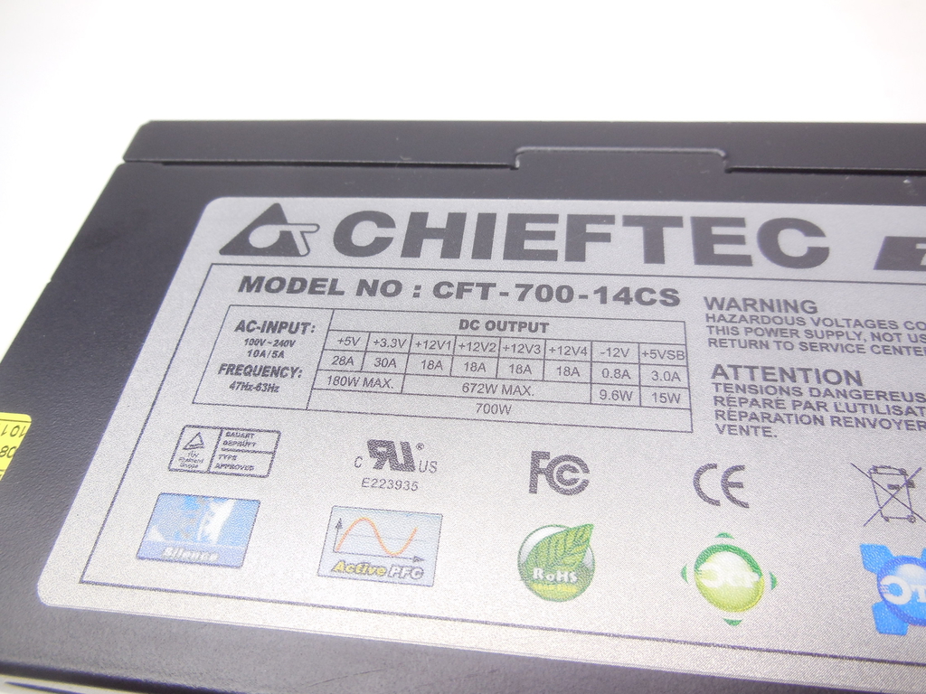 Блок питания ATX 700W Chieftec Super Series CFT-700-14CS - Pic n 295571