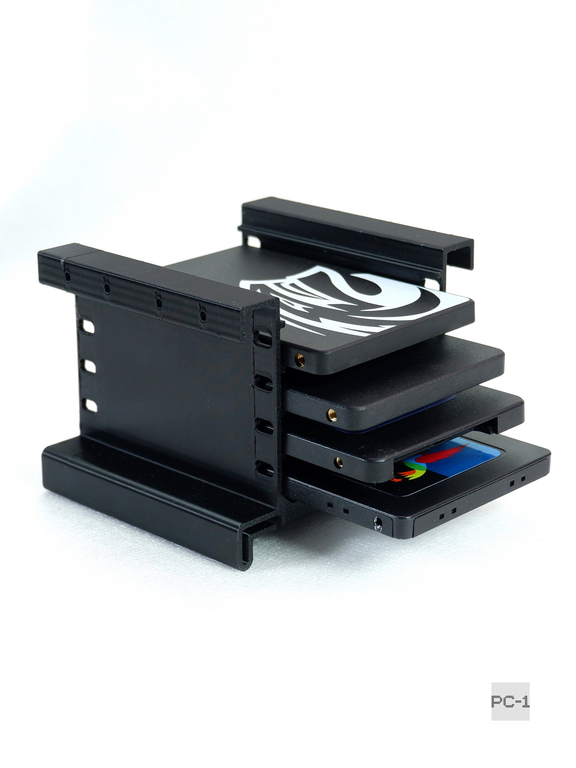 1шт Подвесная съёмная корзина в салазки ATX корпуса ПК или Сервера. Модульный Кронштейн для 4шт 2.5" SATA жестких дисков SSD HDD в отсек 3.5&quot - Pic n 310985