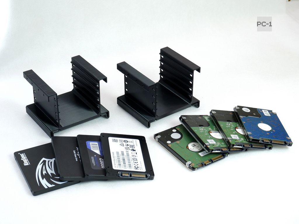 1шт Подвесная съёмная корзина в салазки ATX корпуса ПК или Сервера. Модульный Кронштейн для 4шт 2.5" SATA жестких дисков SSD HDD в отсек 3.5&quot - Pic n 310985