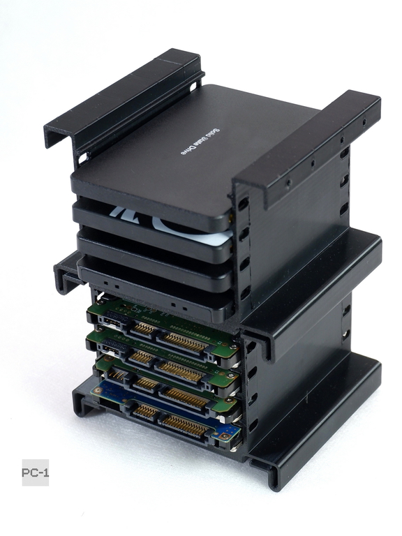 1шт Подвесная съёмная корзина в салазки ATX корпуса ПК или Сервера. Модульный Кронштейн для 4шт 2.5" SATA жестких дисков SSD HDD в отсек 3.5&quot - Pic n 310985