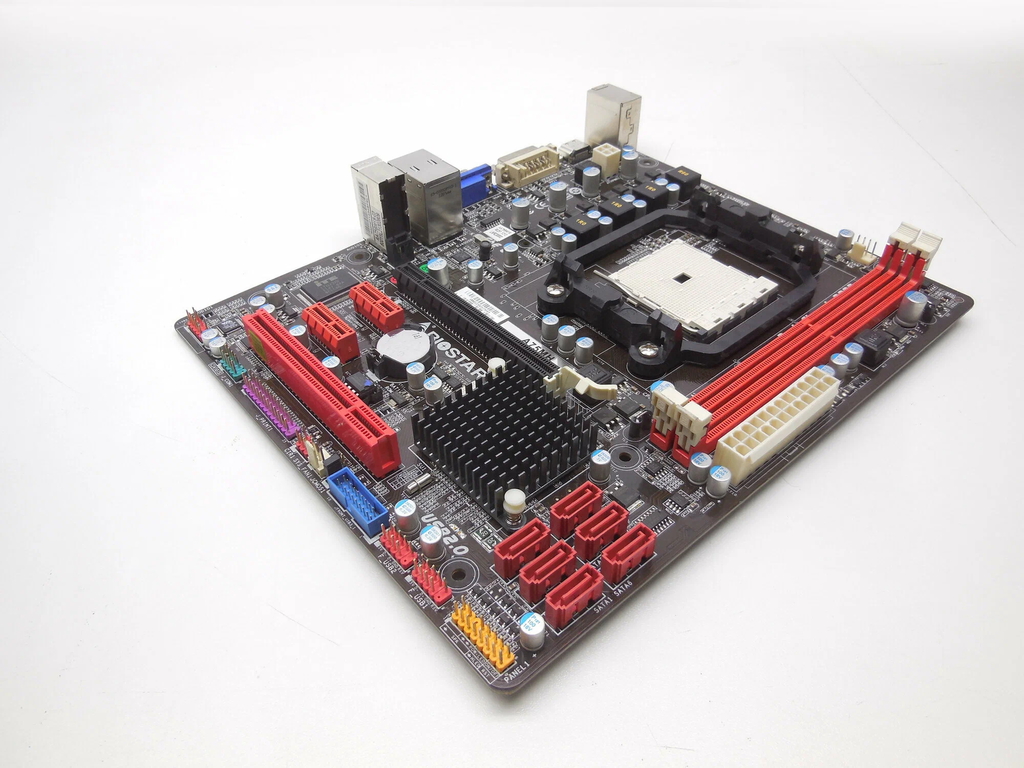 Материнская плата Socket FM1 Biostar A75MH Ver. 6.x, 1 слот 16x PCI-E, HDMI, DVI-D, D-Sub, 1 Гбит / с, RAID-контроллер, MicroATX, 2x DDR3, AMD Dual Gr - Pic n 310996