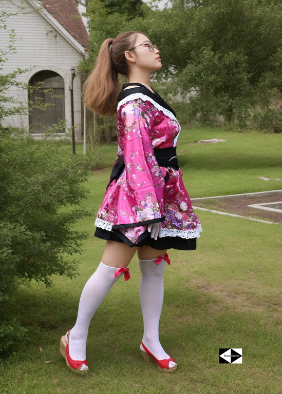 18+ Японское Аниме кимоно Waifu с юбкой Юката. Цвет цветущая сакура. Универсальный размер S/XL (44-52) - Pic n 311025