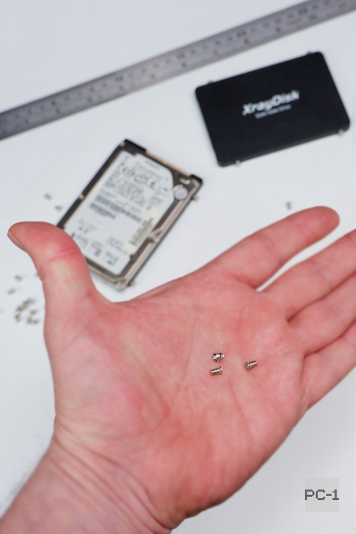 100шт Винты маленькие компьютерные M3х4.8mm (D*L) для крепления SATA SAS жестких дисков 2.5" HDD SSD, серверных корзин, метрическая резьба, потай - Pic n 278983