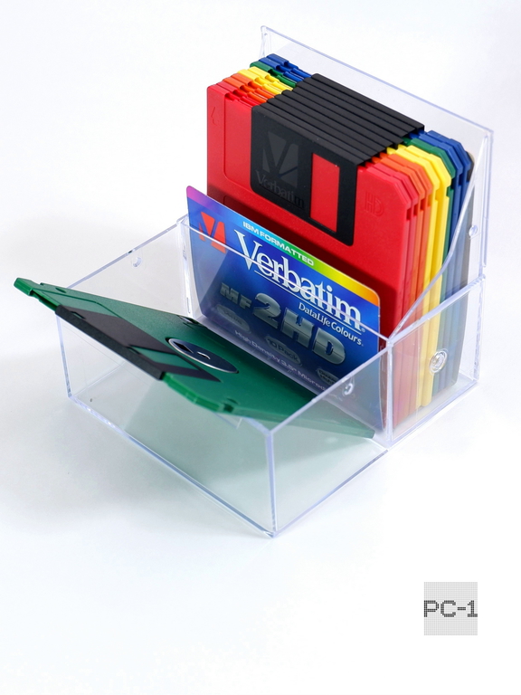 10шт. Цветные Дискеты FDD 1.44 Мб 3.5" Verbatim в пластиковом прозрачном боксе, форматированные, износостойкие. - Pic n 311028