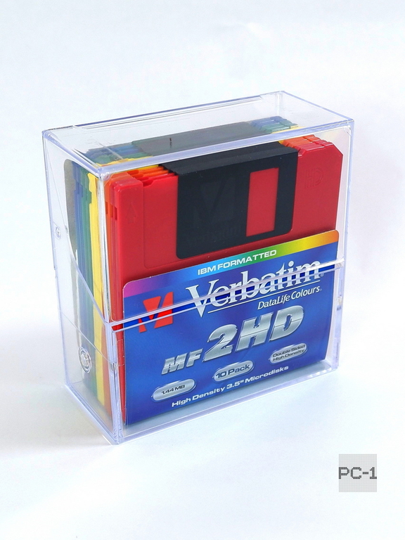10шт. Цветные Дискеты FDD 1.44 Мб 3.5" Verbatim в пластиковом прозрачном боксе, форматированные, износостойкие. - Pic n 311028