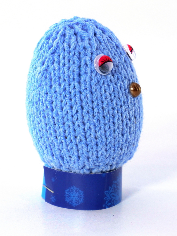 3шт. Декоративные разноцветные вязаные яйца для иголок 7см. Ручная работа, в подарочной упаковке - Pic n 311029