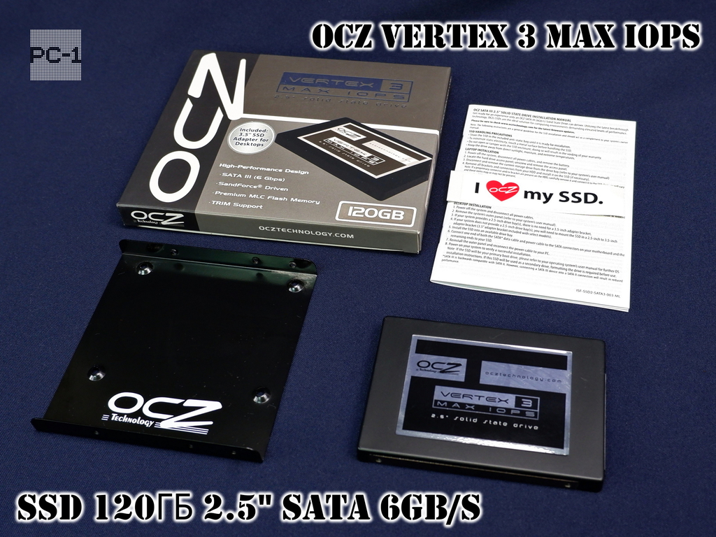 Твердотельный SSD накопитель 120ГБ 2.5" SATA 6Gb/s OCZ Vertex 3 Max IOPS VTX3MI-25SAT3-120G + Крепеж 2.5" в 3.5". Толщина жесткого диск - Pic n 269738