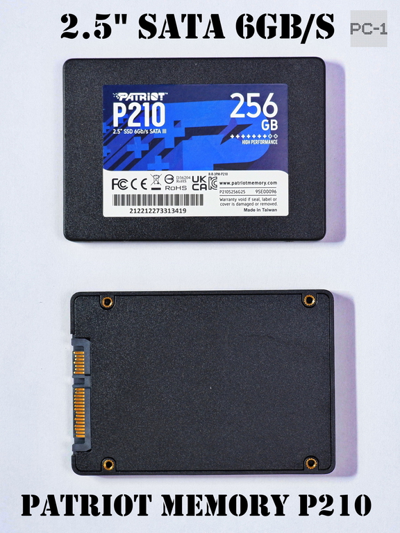 Твердотельный 2.5" SSD накопитель 256ГБ 2.5" SATA 6Gb/s Patriot Memory P210 7 mm, TLC 3D NAND, 400/500 MB/s, Silicon Motion SM2258XT P210S25 - Pic n 298072