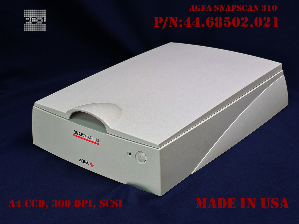Раритет Сканер A4 AGFA SnapScan 310 MAC Version планшетный A4 CCD, 300 dpi, SCSI p/n:44.68502.021 Мануал + драйвер на CD дисках + Контроллер SCSI + др - Pic n 311073