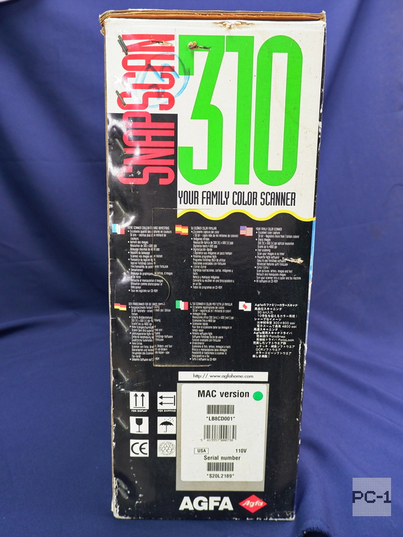 Раритет Сканер A4 AGFA SnapScan 310 MAC Version планшетный A4 CCD, 300 dpi, SCSI p/n:44.68502.021 Мануал драйвер на CD дисках + Контроллер SCSI  - Pic n 311073