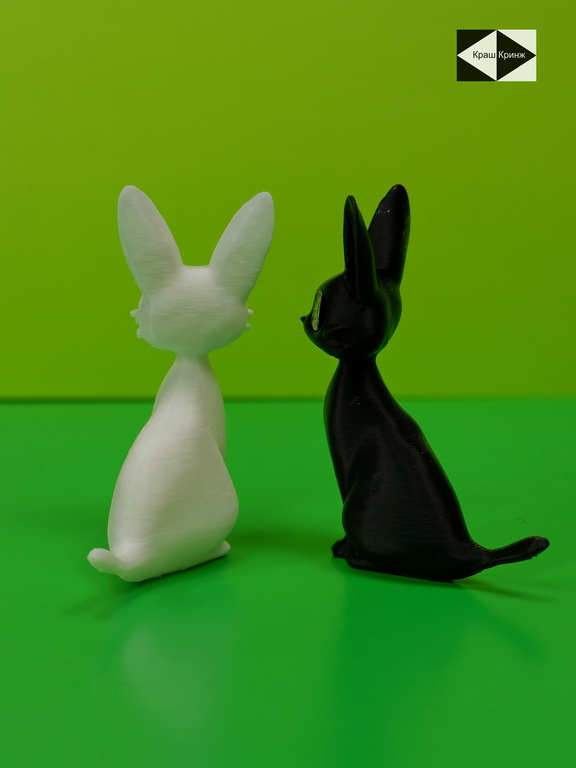 2шт. Фигурка Черный и Альтер Белый кот «ДзиДзи» 7см, из Аниме «Ведьмина служба доставки» + Стикеры Миядзаки в подарочной упаковке. - Pic n 311077