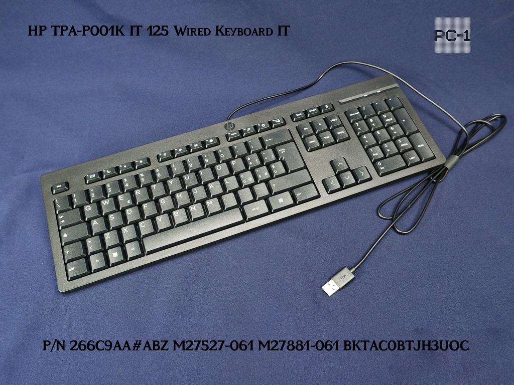 Только Итальянская раскладка!!! Механическая USB Клавиатура HP TPA-P001K IT 125 IT P/N 266C9AA#ABZ M27527-061 M27881-061 BKTAC0BTJH3UOC - Pic n 311081