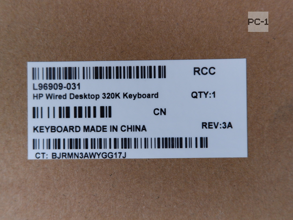 Только Английская раскладка!!! Механическая USB Клавиатура HP Wired Desktop 320K HSA-P010K / TPA-D0032K P/N L96909-031 CN L95712-031  - Pic n 311082