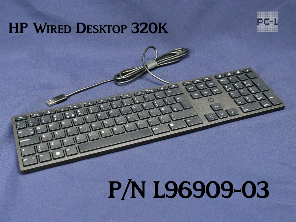 Только Английская раскладка!!! Механическая USB Клавиатура HP Wired Desktop 320K HSA-P010K / TPA-D0032K P/N L96909-031 CN L95712-031  - Pic n 311082
